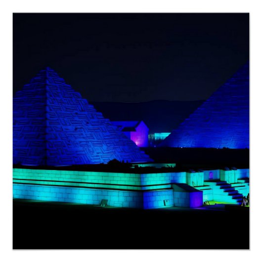Entwurf blaue Pyramiden Poster (Vorderseite)