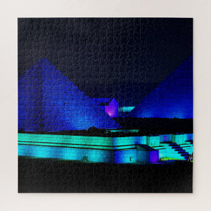 Entwurf blaue Pyramiden Puzzle