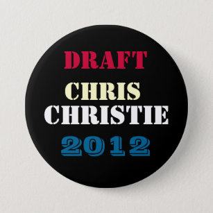 ENTWURF Chris CHRISTIE 2012 runder Kampagnen-Knopf Button