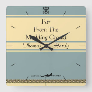 Entwurf der eigenen Retro-Buchabdeckung Quadratische Wanduhr