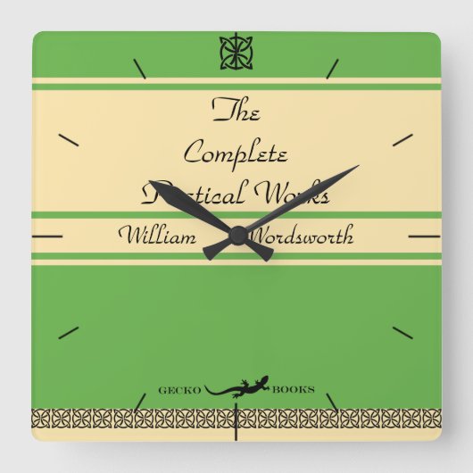 Entwurf der eigenen Retro-Buchabdeckung Quadratische Wanduhr (Vorderseite)