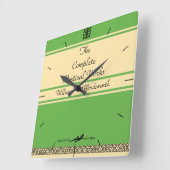 Entwurf der eigenen Retro-Buchabdeckung Quadratische Wanduhr (Winkel)