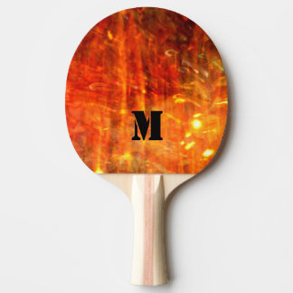Entwurf der flammenden Monogramm Tischtennis Schläger