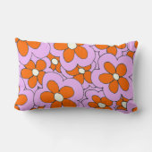 Entwurf der handgezeichneten Orange- und Rosa-Blum Lendenkissen (Rückseite)