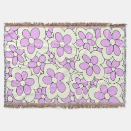 Entwurf der handgezogenen Blume Rosa und Creme Decke