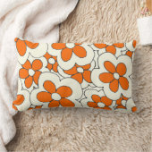 Entwurf der handgezogenen Orange- und Creme-Blume Lendenkissen (Decke)