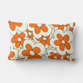 Entwurf der handgezogenen Orange- und Creme-Blume Lendenkissen (Rückseite)