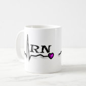 Entwurf der Krankenschwester-"RN" der Geschenk-QRS Kaffeetasse (Vorderseite Links)