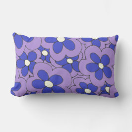 Entwurf der Lila und blauen Blume Lendenkissen