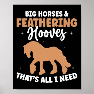 Entwurf der Pferdezucht für einen Clydesdale-Reite Poster