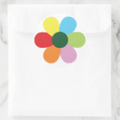 Entwurf der Rainbow-Blume Runder Aufkleber (Tasche)