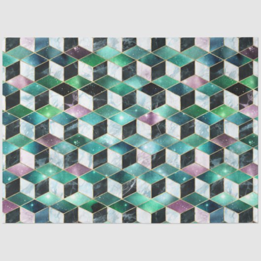 Entwurf der Serie Isometric Galaxy 3 Seidenpapier (Vorderseite)