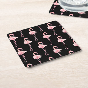 Entwurf der Serie "Tender Flamingo" 2 Rechteckiger Pappuntersetzer