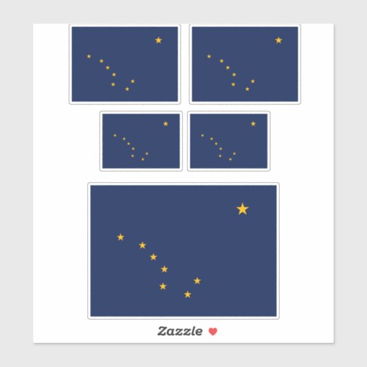 Entwurf der Staatsflagge Alaska Aufkleber (Blatt)