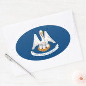 Entwurf der Staatsflagge in Louisiana Ovaler Aufkleber (Umschlag)