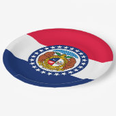 Entwurf der Staatsflagge in Missouri Pappteller (Schrägansicht)