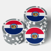 Entwurf der Staatsflagge in Missouri Pokerchips (Stapel)