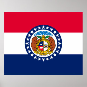 Entwurf der Staatsflagge in Missouri Poster