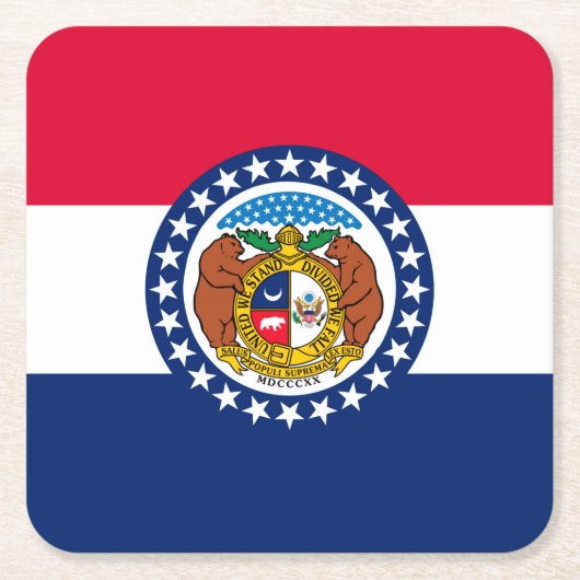 Entwurf der Staatsflagge in Missouri Rechteckiger Pappuntersetzer (Vorderseite)