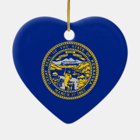 Entwurf der Staatsflagge in Nebraska Keramik Ornament (Hinten)