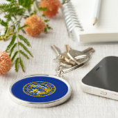 Entwurf der Staatsflagge in Nebraska Schlüsselanhänger (Seite)