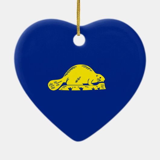 Entwurf der Staatsflagge in Oregon Keramikornament (Hinten)