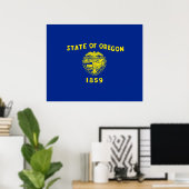 Entwurf der Staatsflagge in Oregon Poster (Heimbüro)