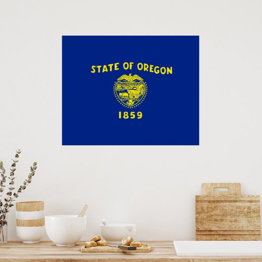 Entwurf der Staatsflagge in Oregon Poster (Küche)