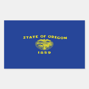 Entwurf der Staatsflagge in Oregon Rechteckiger Aufkleber