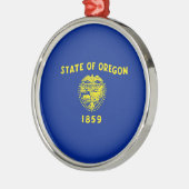Entwurf der Staatsflagge in Oregon Silbernes Ornament (Links)