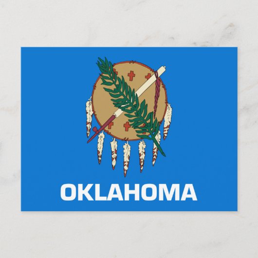 Entwurf der Staatsflagge Oklahoma Postkarte (Vorderseite)