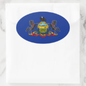 Entwurf der Staatsflagge Pennsylvania Ovaler Aufkleber (Tasche)