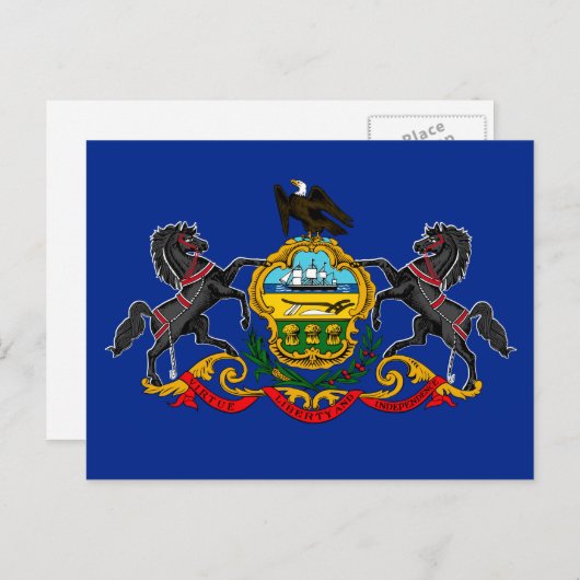 Entwurf der Staatsflagge Pennsylvania Postkarte (Vorne/Hinten)