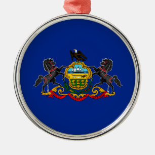 Entwurf der Staatsflagge Pennsylvania Silbernes Ornament