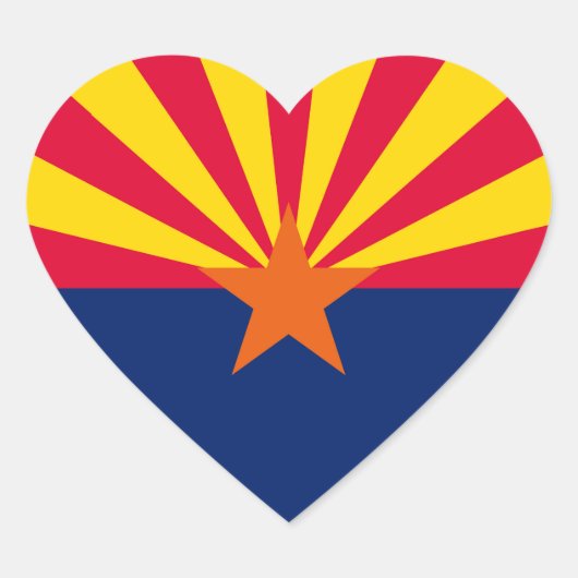 Entwurf der Staatsflagge von Arizona Herz-Aufkleber (Vorderseite)