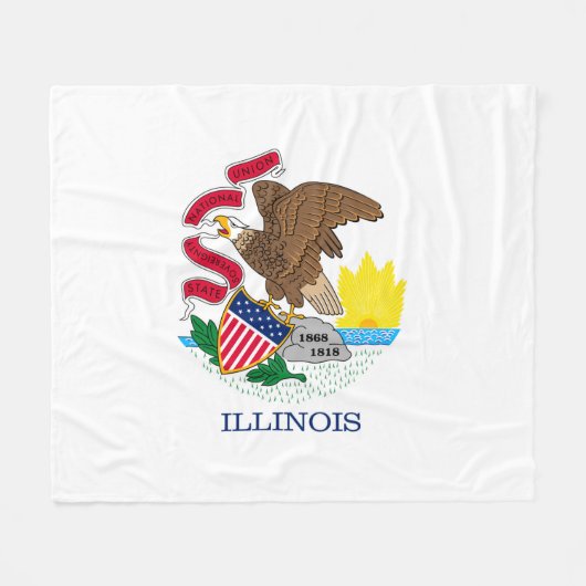 Entwurf der Staatsflagge von Illinois Fleecedecke (Vorderseite (Horizontal))