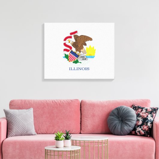 Entwurf der Staatsflagge von Illinois Leinwanddruck (Insitu (Wohnzimmer))