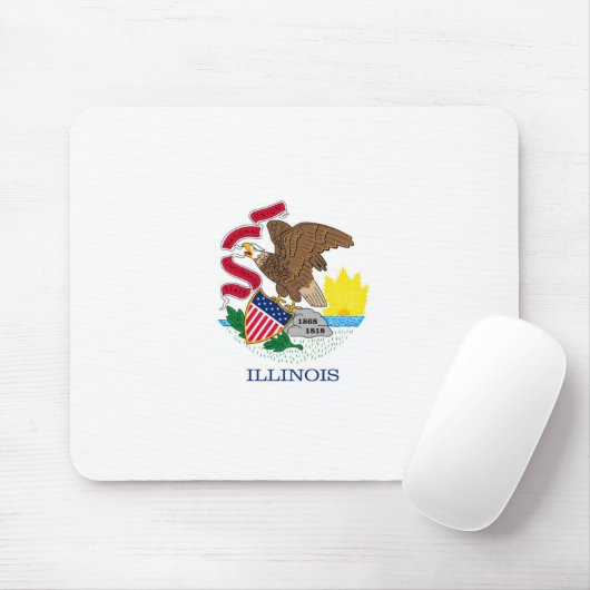 Entwurf der Staatsflagge von Illinois Mousepad (Mit Mouse)