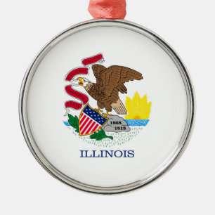 Entwurf der Staatsflagge von Illinois Ornament Aus Metall
