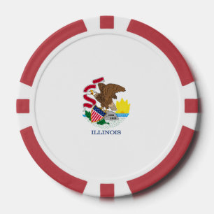 Entwurf der Staatsflagge von Illinois Pokerchips