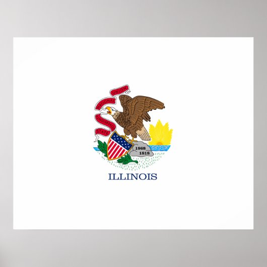 Entwurf der Staatsflagge von Illinois Poster (Vorne)