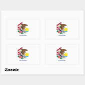 Entwurf der Staatsflagge von Illinois Rechteckiger Aufkleber (Blatt)