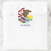 Entwurf der Staatsflagge von Illinois Runder Aufkleber (Tasche)