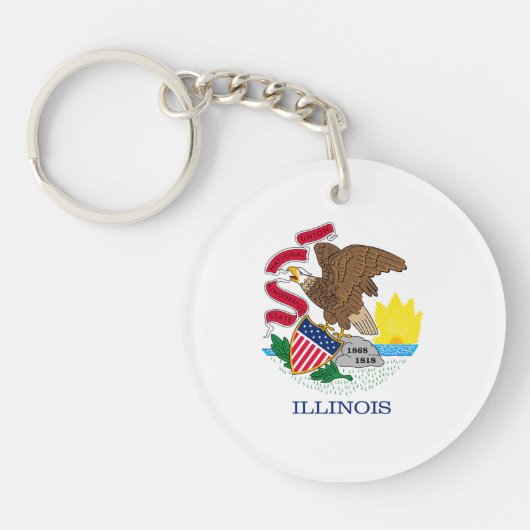 Entwurf der Staatsflagge von Illinois Schlüsselanhänger (Vorderseite)