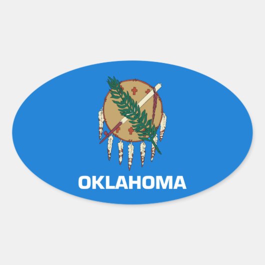 Entwurf der Staatsflagge von Oklahoma Ovaler Aufkleber (Vorderseite)