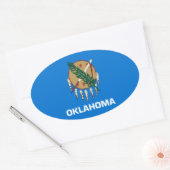 Entwurf der Staatsflagge von Oklahoma Ovaler Aufkleber (Umschlag)
