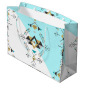 Entwurf der Stammesgeometrie Große Geschenktüte (Rückseite Schrägansicht)