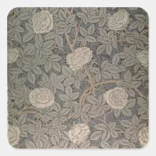 Entwurf der Tapete "Rose-90" Quadratischer Aufkleber