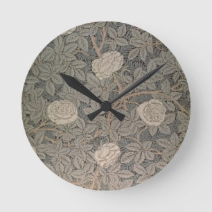 Entwurf der Tapete "Rose-90" Runde Wanduhr