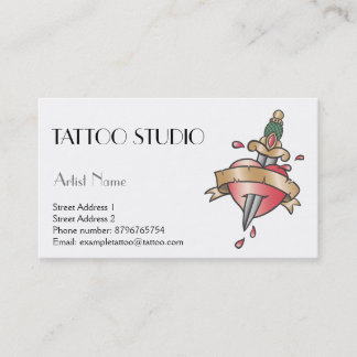 Entwurf der Tätowierungsstudio-Visitenkarte alte Visitenkarte